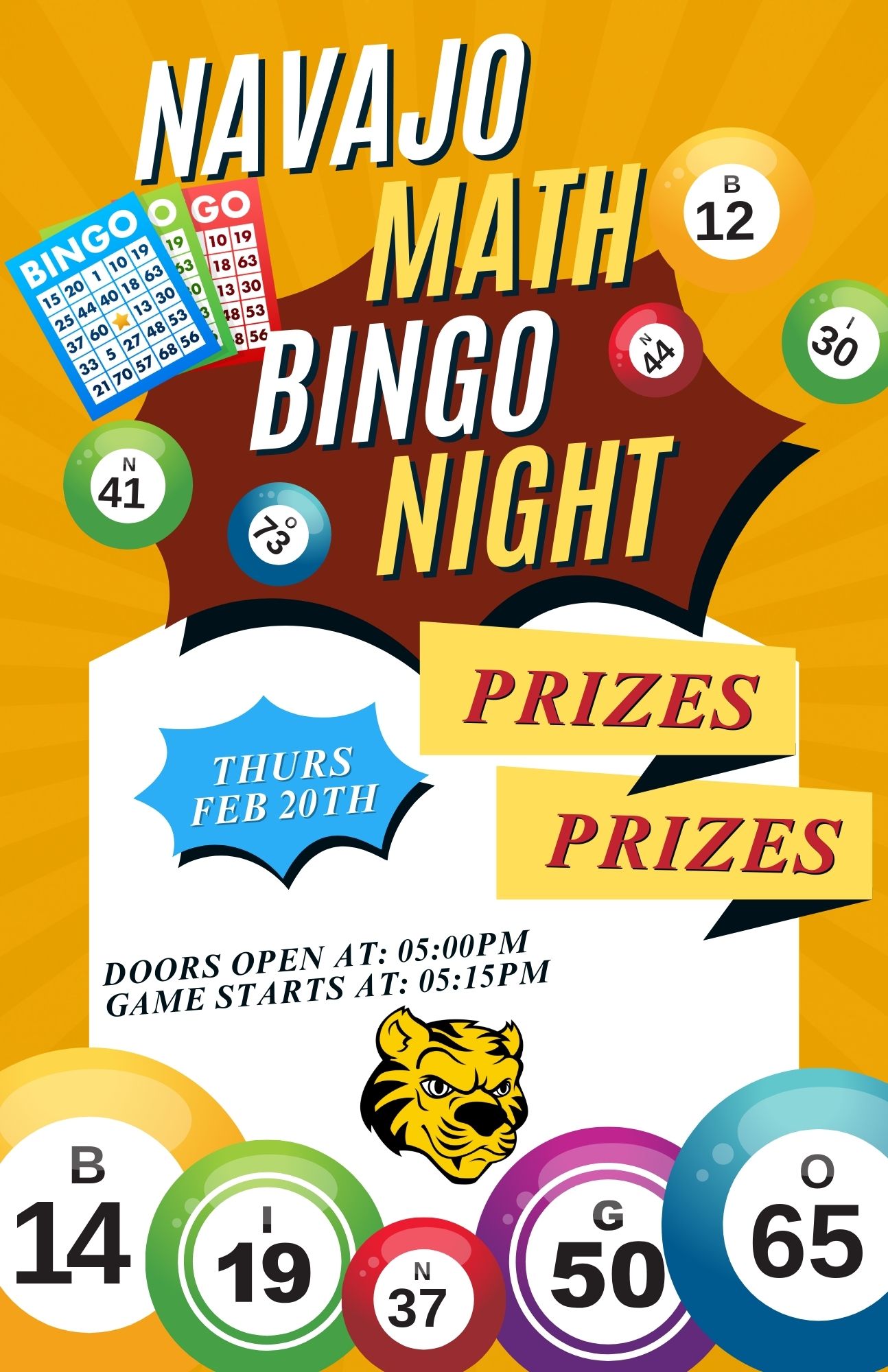 math bingo night flier