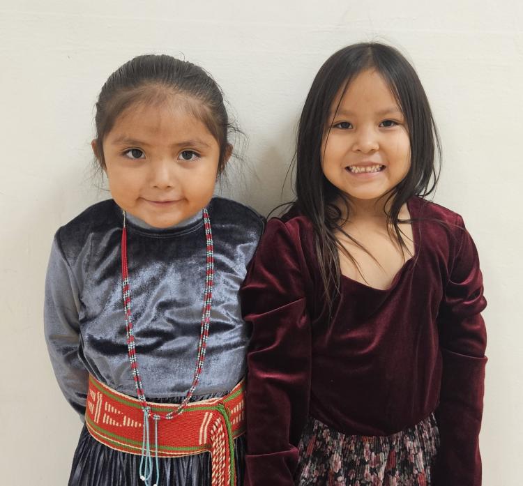 kindergarten girls in traditional dress