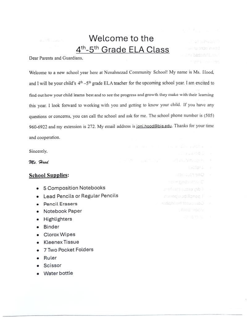 4th and 5th ELA list